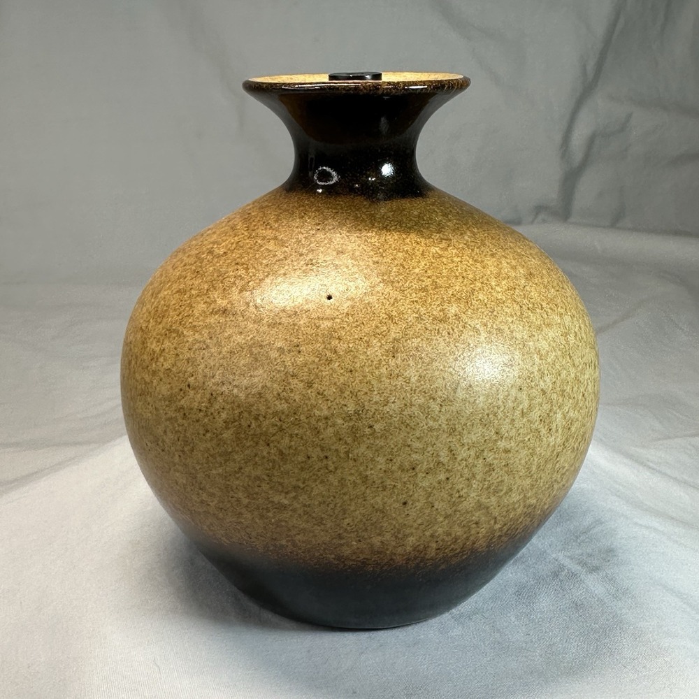 MCM Studio Pottery Weed Pot • Speckled Earth Tone Bud Vase w/ Stopper • 5"